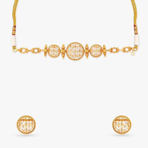 A Sky Full of Light Gold Choker Set