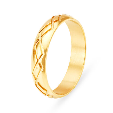 Lustrous 22 Karat Gold Zig-Zag Patterned Ring