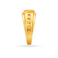 Rhombic Carved Gold Finger Ring For Men,,hi-res image number null