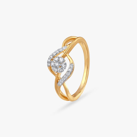 Twist Petal Diamond Ring