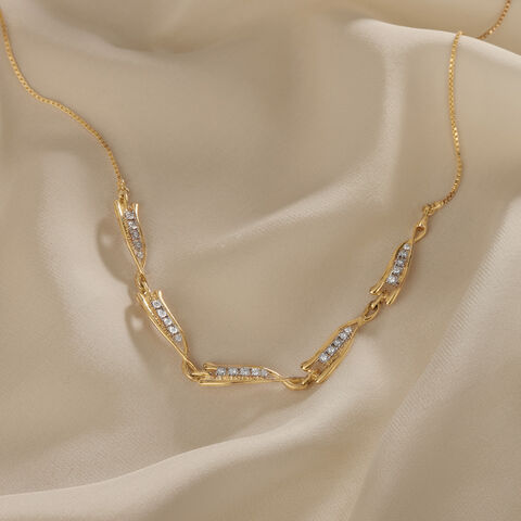 Elegant Rivulet 14 Kt Gold & Diamond Necklace
