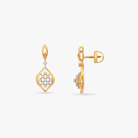 Luminous Lattice Diamond Drop Earrings