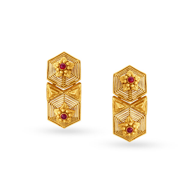 Mesmerising Floral Pendant and Earrings Set,,hi-res image number null