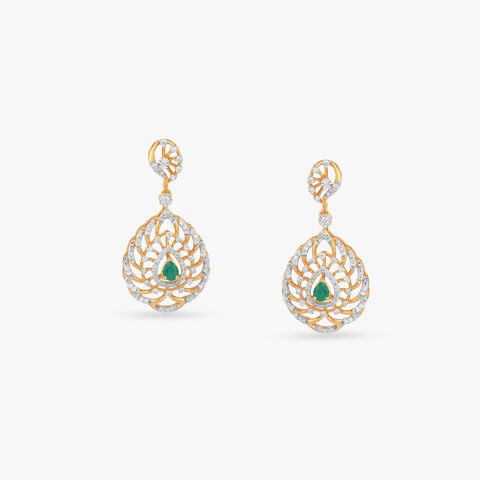 Regal Vine Diamond Drop Earrings