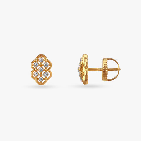 Hexa Spark Diamond Stud Earrings