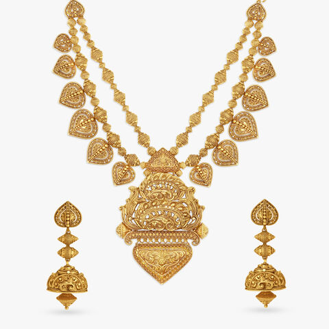 Marvellous Necklace Set with Ornate Beads and Jalidaar Nakashi