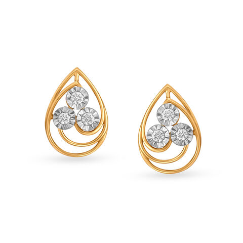 Teardrop Diamond Stud Earrings