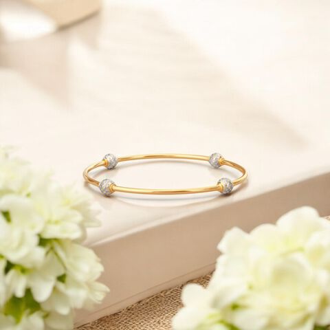Orbit Knurled Gold Bangle