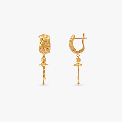 Luxe Hexa Gold Hoop Earrings