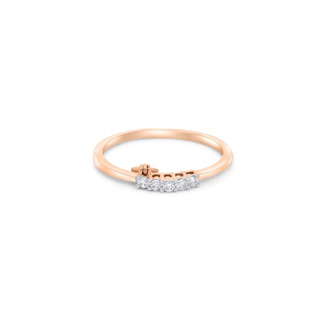 14 KT Rose Gold Pretty Diamond Ring,,hi-res image number null