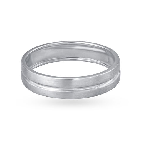 Classy Ridged Platinum Ring