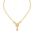 Demure Pendant with Chain and Earrings Set with Un-cut Diamonds,,hi-res image number null