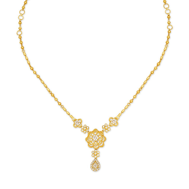 Demure Pendant with Chain and Earrings Set with Un-cut Diamonds,,hi-res image number null