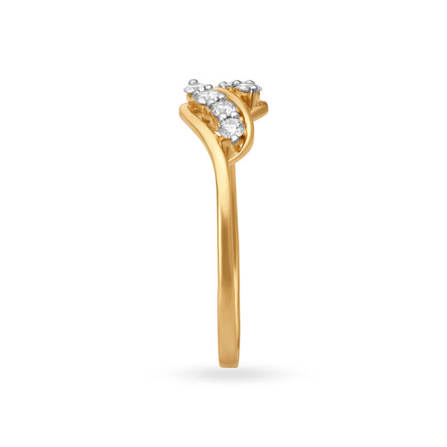 Wave Inspired Multi Stone Diamond Ring,,hi-res image number null
