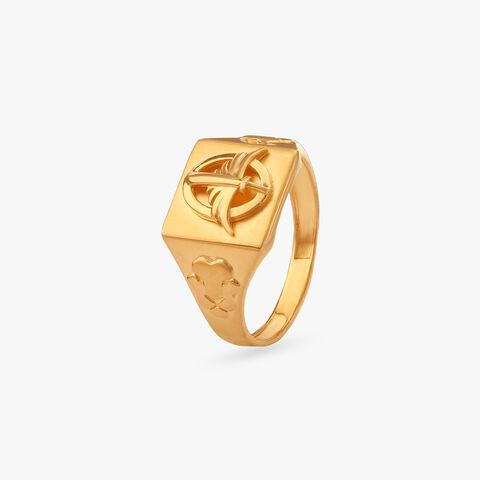 Valor Crest Gold Ring for Men