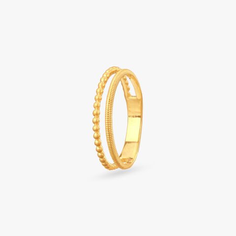 Beaded Edge Gold Ring