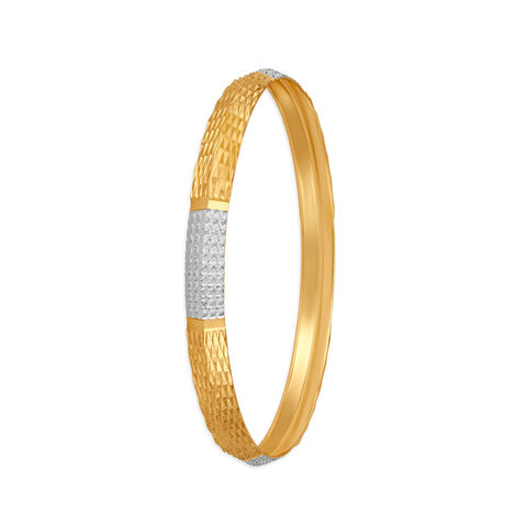 Breathtaking Traditional Gold and Rhodium Kada for men