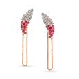 Stylish Diamond and Ruby Necklace Earrings Set in Rose Gold,,hi-res image number null