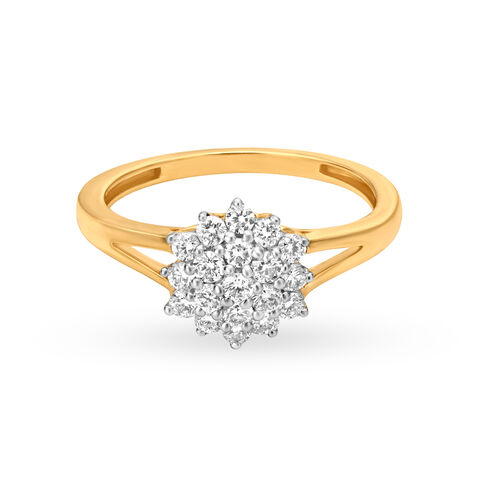 Floral Pattern Diamond Finger Ring