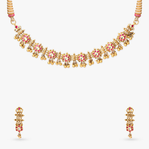 Majestic Floral Gold Necklace Set