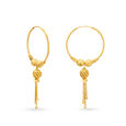 Classy 18 Karat Yellow Gold Hoop Earrings,,hi-res image number null