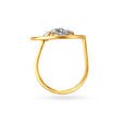 14kt Yellow Gold Finger Ring With Ripples,,hi-res image number null