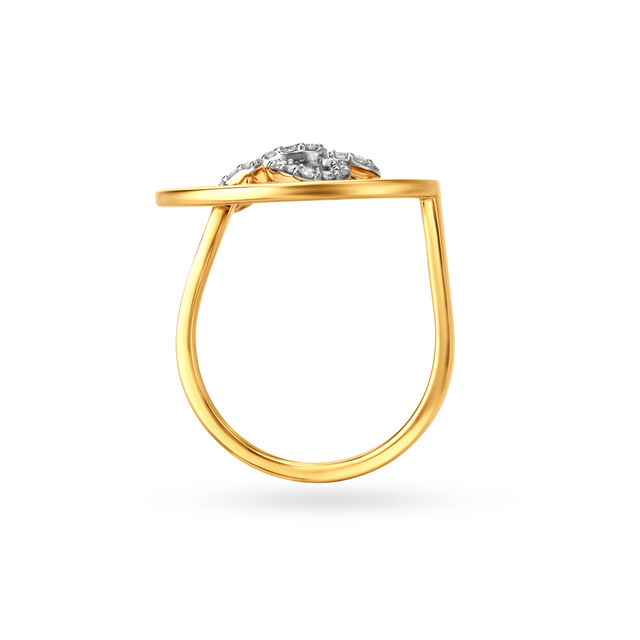 14kt Yellow Gold Finger Ring With Ripples,,hi-res image number null