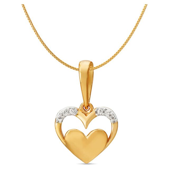 Contemporary Heart Shaped Diamond Pendant,,hi-res image number null
