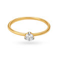 14KT Yellow Gold Finger Ring With Solitaire,,hi-res image number null