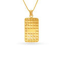 Gripping Rectangular Gold Pendant For Men,,hi-res image number null