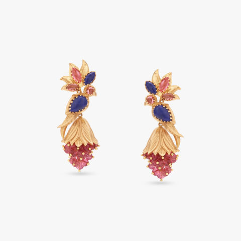 Indigo Orchard Gold Drop Earrings