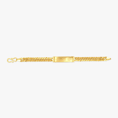 Om Engraved Gold Bracelet For Men