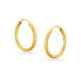 22 KT Yellow Gold Graceful Textured Hoop Earrings,,hi-res image number null