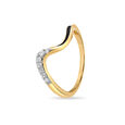 14 KT Yellow Gold Wavy Diamond Ring,,hi-res image number null