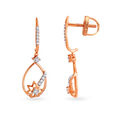 Charming 18 Karat Rose Gold And Diamond Floral Drops,,hi-res image number null