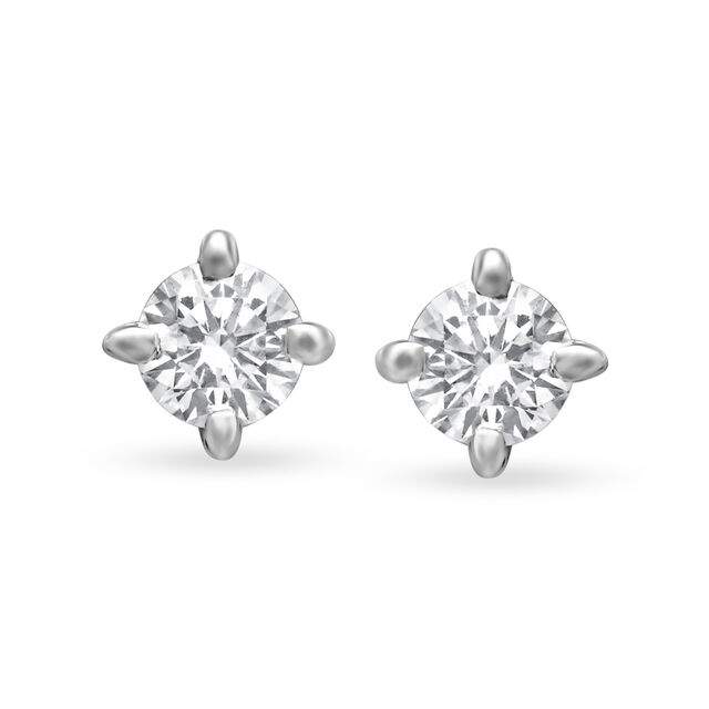 Blooming Bud Single Stone Gold Stud Earrings,,hi-res image number null