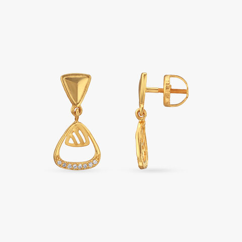 Chic Prism Gold Drop Earrings