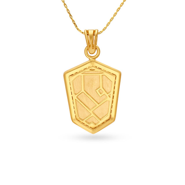 Lord Ganesh Engraved Gold Pendant,,hi-res image number null