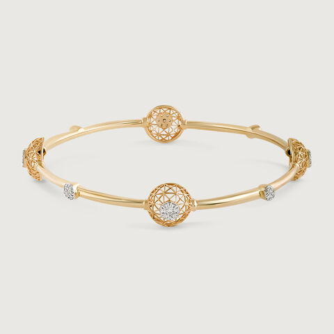 Shimmering Allure Gold & Diamond Bangle