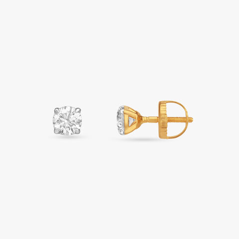Sunlit Sparkle Solitaire Stud Earrings