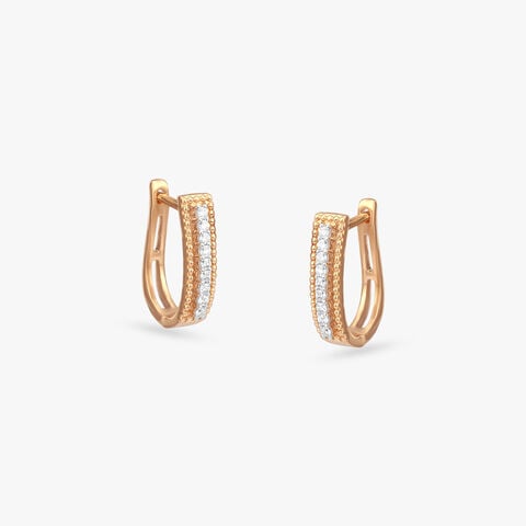 Slender Frame Diamond Hoop Earrings