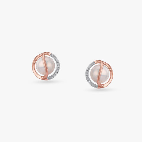 Lustre Loop Diamond Stud Earrings