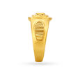 Cross and Dot Pattern Gold Finger Ring For Men,,hi-res image number null