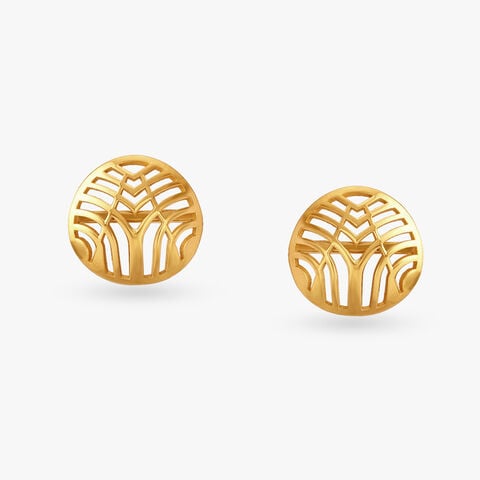 Art Deco Gold Stud Earrings