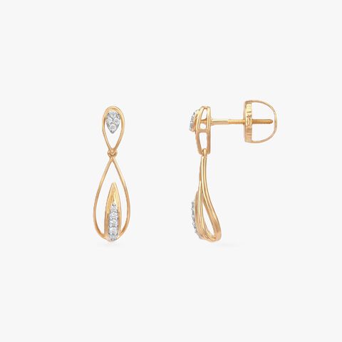 Floating Teardrop Diamond Drop Earrings