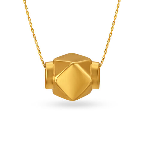 Charming Geometric Gold Thali Pendant