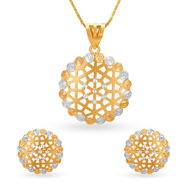 Stately Geometric Pendant and Earrings Set,,hi-res image number null