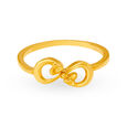 Refined 22 Karat Yellow Gold Interlock Finger Ring,,hi-res image number null