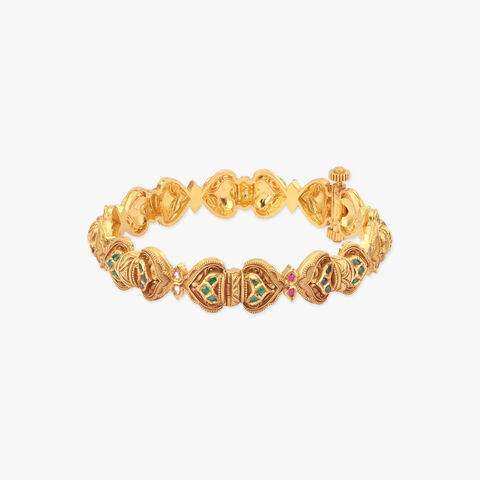 Petal Embrace Gold Bangles
