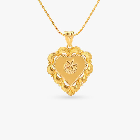 Star Heart Gold Pendant